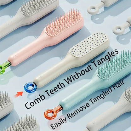 Self cleaning hair comb (random color)