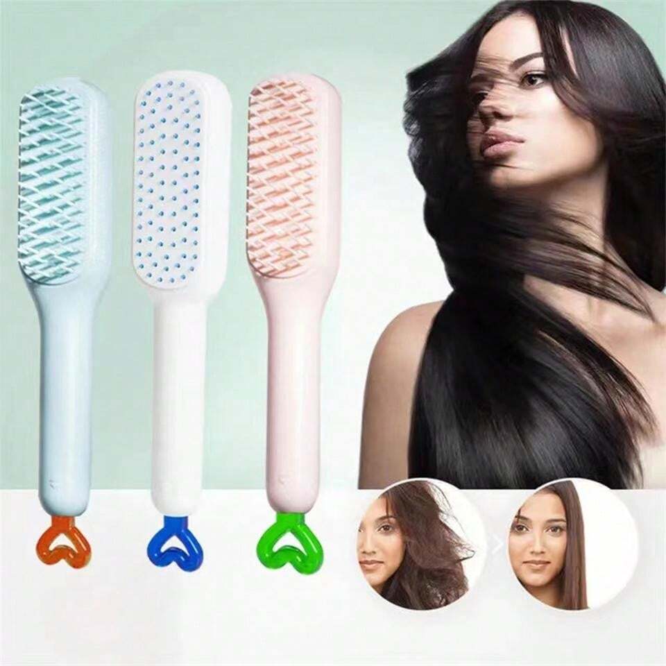 Self cleaning hair comb (random color)