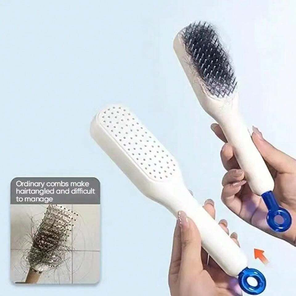 Self cleaning hair comb (random color)