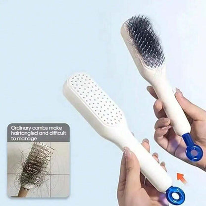 Self cleaning hair comb (random color)