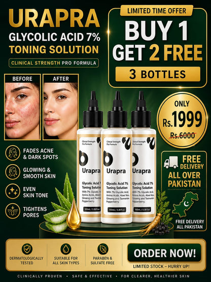 Urapra Glycolic Acid 7% Toning Solution     ( BUY ONE GET TWO FREE )