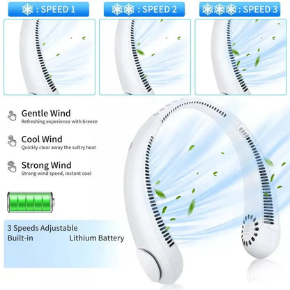 rechargeable  neck fan 360* degree surroundings